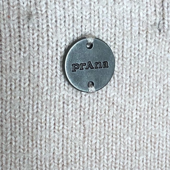 Prana Frosted Pine Beige/Orange Mock Neck Pullover Knit Granola Girl Sweater - Picture 6 of 7